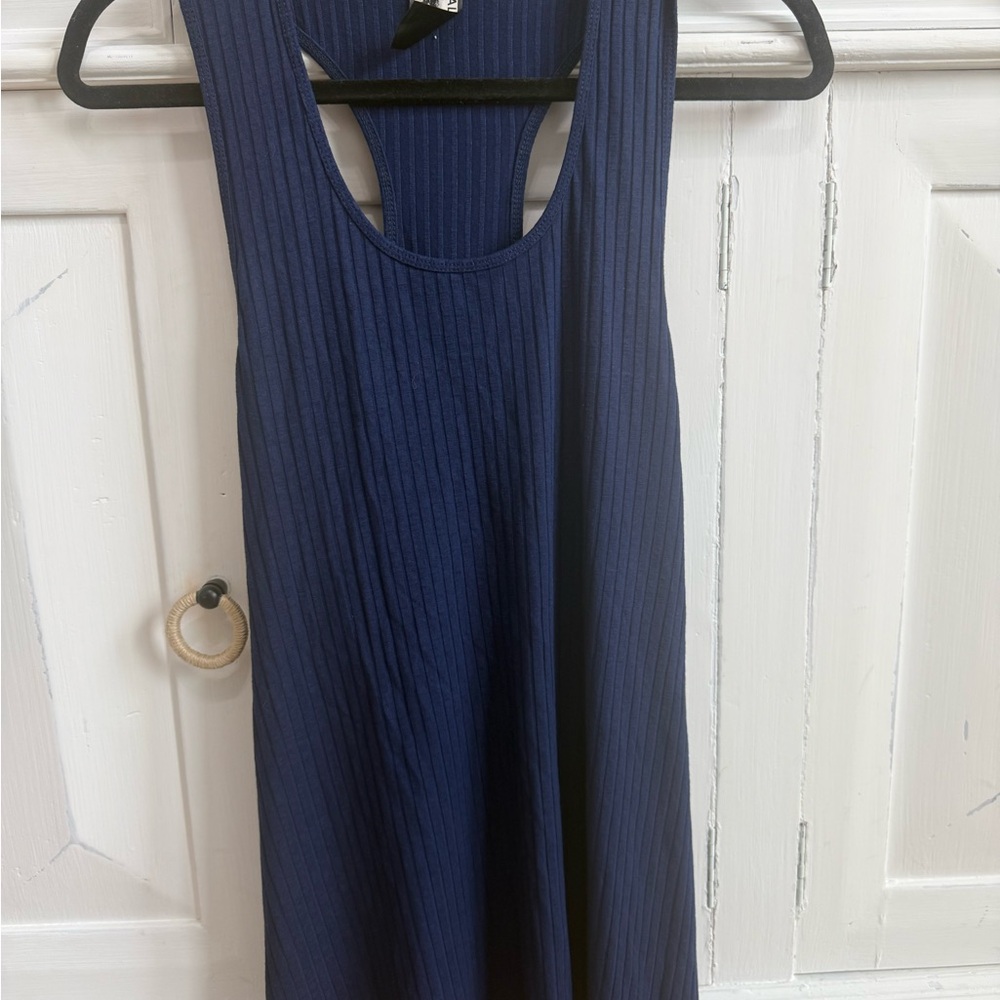 California Stitch, New Navy Ribbed Racerback Tank, Size Large - Picture 2 of 6